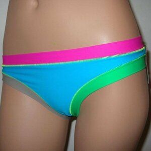 NWT ABS Allen Schwartz Neon Blue Green Pink Hipster Bikini Bottoms